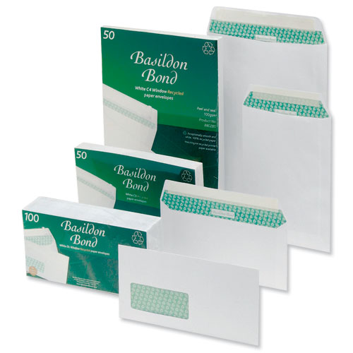 Basildon Envelopes DL Wallet 100g White [Pack of 100] alternative image 3