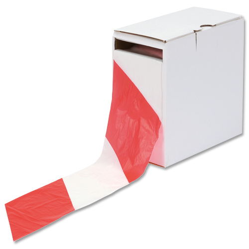 Barrier Tape 72mmx500m Red and White alternative image 2