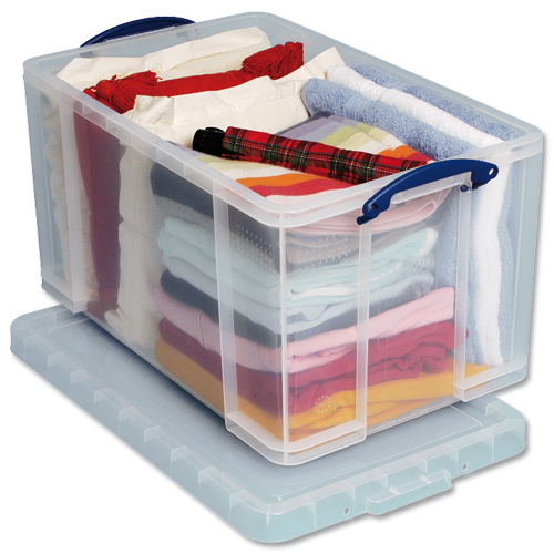 Really Useful 84 Litre Box with Lid Clear alternative image 2