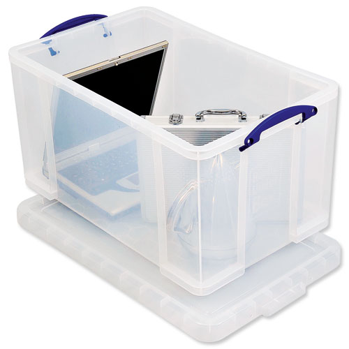 Really Useful 84 Litre Box with Lid Clear 84LC