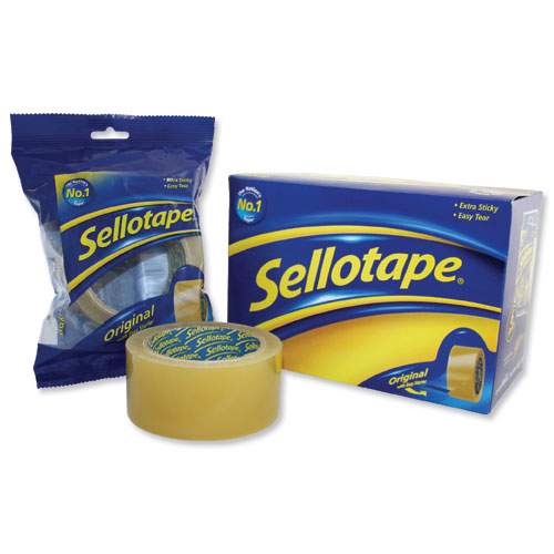 Ruban Adhésif Doré Sellotape - Lot De 6 Rouleaux 24 Mm X 50 M - Antistatique, Facile à Déchirer Sans Ciseaux