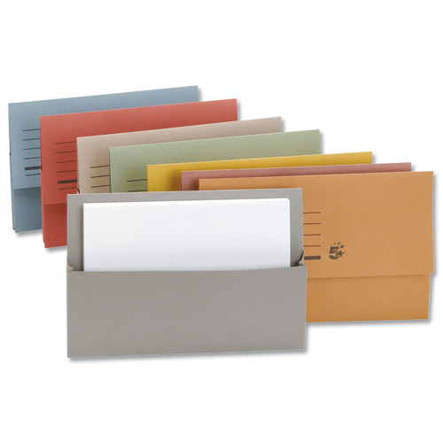 Value Document Wallet Manilla Foolscap Half Flap 250GSM Blue (Pack 50) - 45913DENT alternative image 2