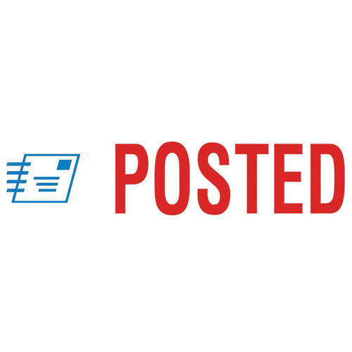 Trodat Office Printy Stamp Self-inking Posted 18x46mm Red and Blue alternative image 2