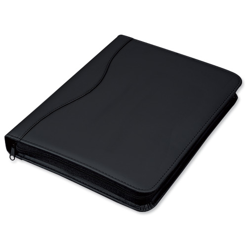 Alassio Rondo A4 Organiser File Leather Look Black 30070 alternative image 2