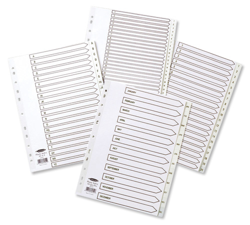 Concord Polypropylene 1-10 A4 Index White alternative image 2