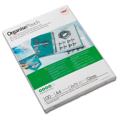 GBC 3743156 A4 Organise Gloss Pouch 125 Micron [Pack of 100] alternative image 3