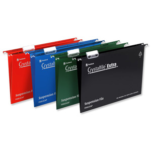 CrystalFile Extra Suspension File Foolscap 15mm Black [Pack of 25] alternative image 2