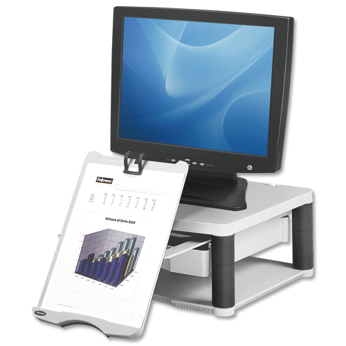 Fellowes Premium Monitor Riser Plus Platinum alternative image 2