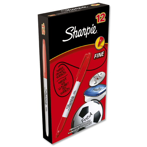 PaperMate Sharpie Fine Marker Red [Pack of 12] alternative image 2