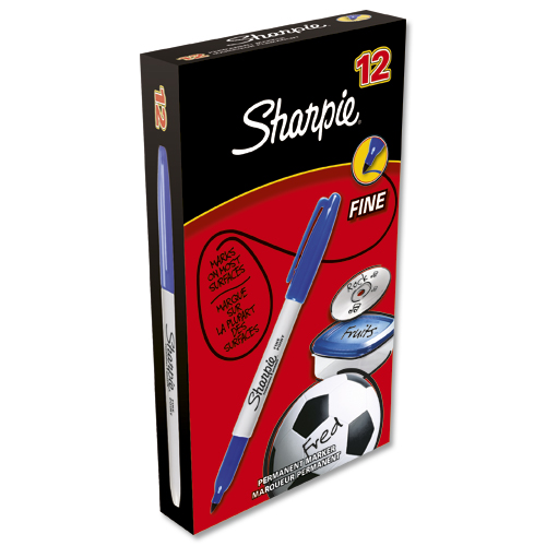 PaperMate Sharpie Fine Marker Blue [Pack of 12] alternative image 2