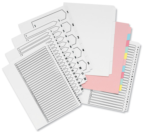 Concord Index A4 Unpunched 26 Part A-Z White [Pack of 5] alternative image 2