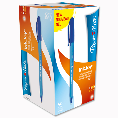 PaperMate Inkjoy 100 Stick Ball Pen Blue [Pack of 50] alternative image 2