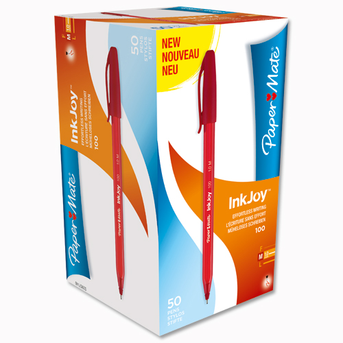 PaperMate Inkjoy 100 Stick Ball Pen Red [Pack of 50] alternative image 2
