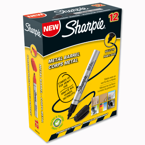 Sharpie Metal Permanent Marker Small Bullet Black [Pack of 12] alternative image 2