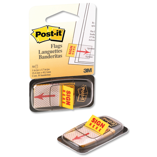 Post-It Index 1 Inch Sign Here Pop-Up Dispenser alternative image 2