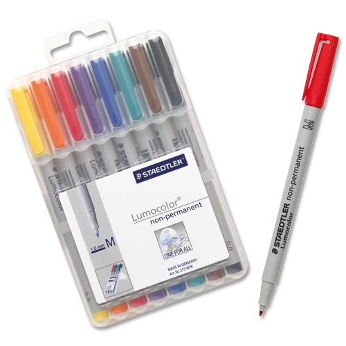 Staedtler Lumocolor Medium Water Soluble Assorted [Pack of 8] alternative image 2