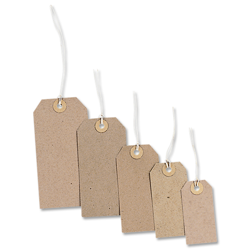 Tags Strung 70x35mm Buff [Pack of 1000] alternative image 2