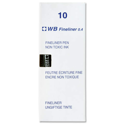 Fineliner Pens 0.4mm Black [Pack of 10] alternative image 2