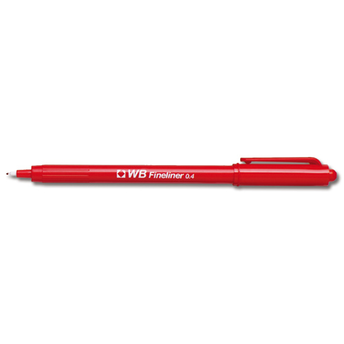 Fineliner Pen 0.4mm Red [Pack of 10] alternative image 3