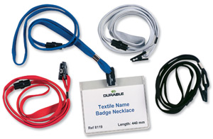 Durable Textile Lanyard with Safety Release for Name Badges 440mm Black [Pack of 10] alternative image 2