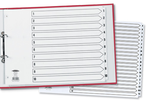 Concord Classic A3 1-20 Mylar Index White alternative image 2