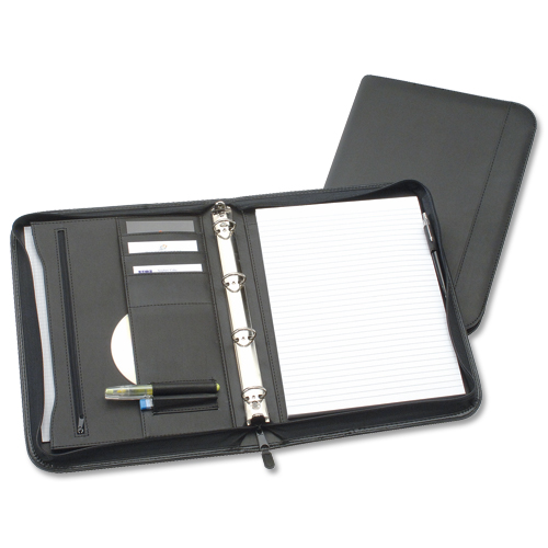 Alassio Limone A4 Organiser File Leather Look Black 30043 alternative image 2