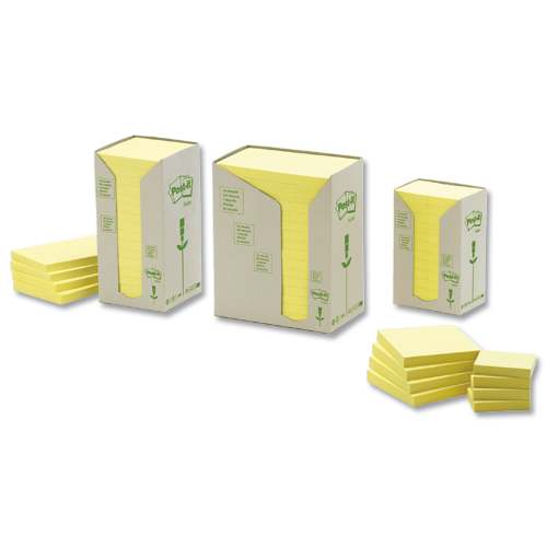 Post-It Recycled 76x76mm Yellow Tower Pack  [Pack of 16] alternative image 2