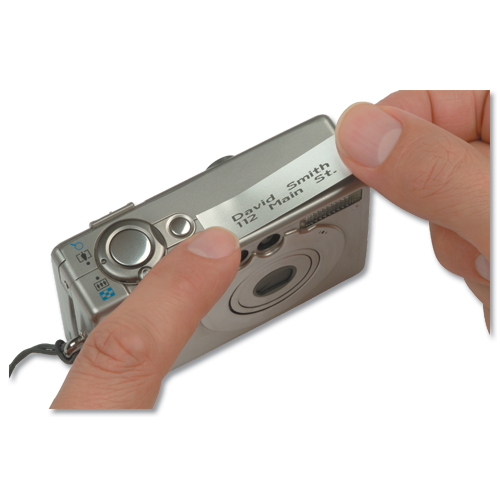 Dymo Letratag Plastic Tape 12mmx4m Black on Silver alternative image 4