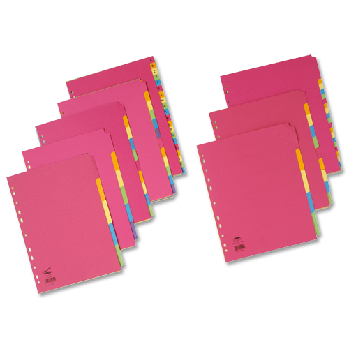 Concord Bright Card Divider A4 5-Part Multi-Coloured alternative image 3