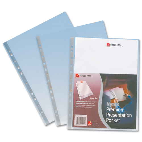 Rexel Nyrex Premium Presentation Punched Pockets [Pack of 50] alternative image 3