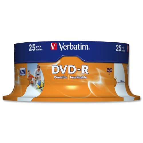 Verbatim DVD-R 16x Printable [Spindle of 25] alternative image 2