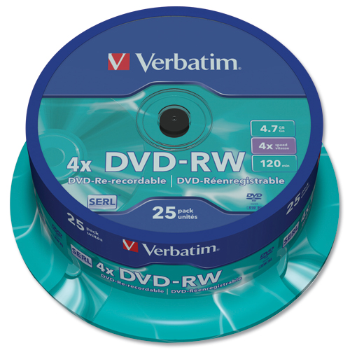 Verbatim DVD-RW 4x Silver [Spindle of 25] alternative image 2