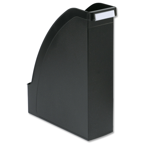 Magazine File Extra Capacity with Adjustable Spine Label Holder A4 Black alternative image 3