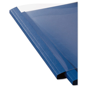 GBC Thermal Binding Covers Clear Front and Roayl Blue Leathergrain Back PVC 3mm [Pack of 100] alternative image 2