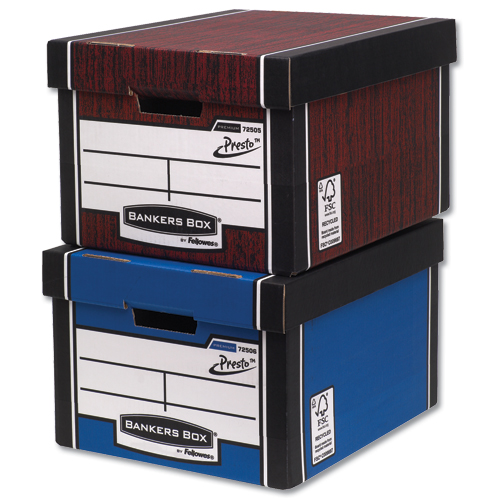 Fellowes Premium Storage Boxes Woodgrain [Pack of 10] alternative image 2