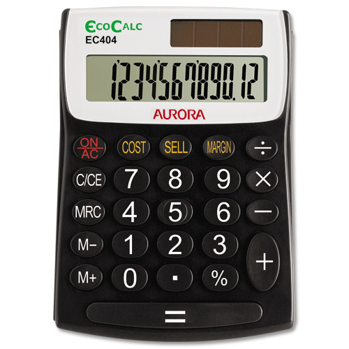 Aurora EcoCalc EC404 Semi-Desktop Calculator 12 Digit alternative image 2