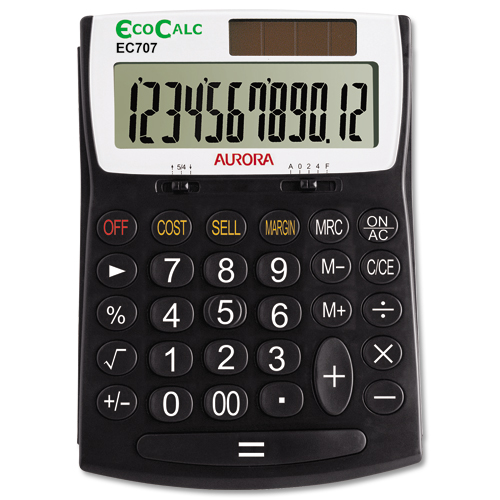 Aurora Ecocalc 12 Digit Desk Calculator EC707 alternative image 2