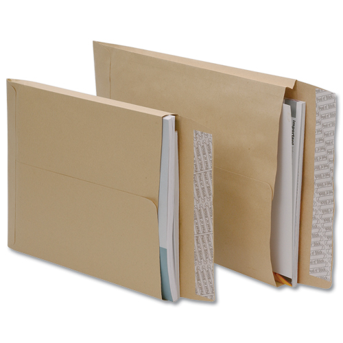 Envelopes Peel and Seal Gusset 25mm 115g Manilla C4 [Pack of 125] alternative image 2
