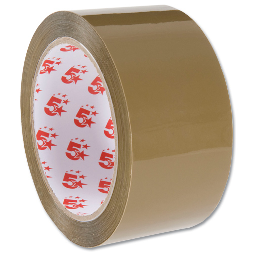 Value Low Noise Packaging Tape 48MMX66m Brown (Pack 6) - 001-0081 alternative image 2