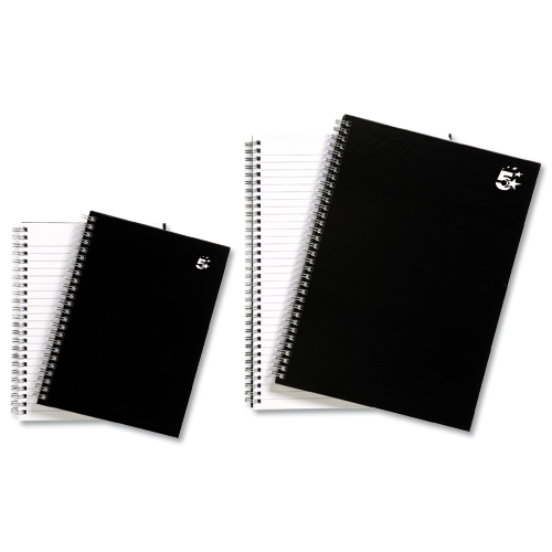 Value A4 Wirebound Hard Cover Notebook Ruled 160 Pages [Pack of 5] alternative image 2