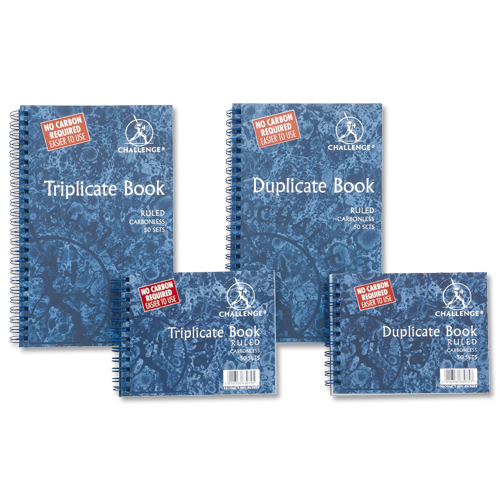 Challenge Duplicate Book 105x130mm Carbonless Ruled Indexed 1-50 [Pack of 5] alternative image 3