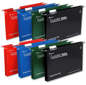 CrystalFile Extra Suspension File 30mm Foolscap Blue [Pack of 25] alternative image 2