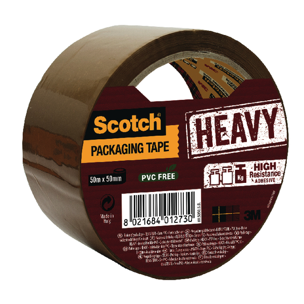 Scotch Heavy Duty 50mmx50m Brown Packaging Tape