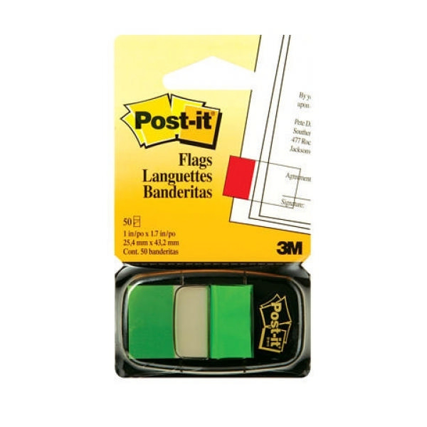 Post-It Index Tabs 25mm Green [Pack of 12]