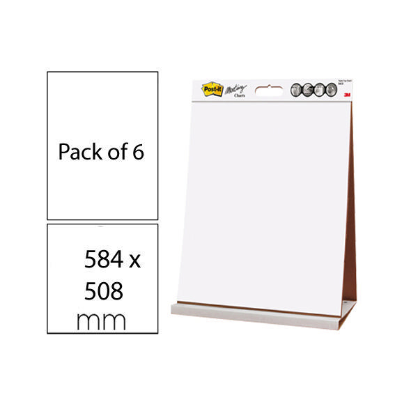 3M Post-It Table Top Easel Pad [Pack of 6]