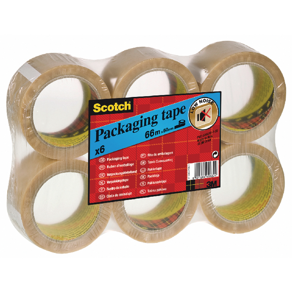 Scotch Tape PVC 50mmx66m Clear [Pack of 6]