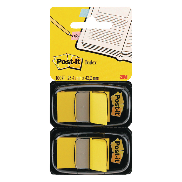 Post-It Index Dispenser Dual Pack Yellow [Pack of 100]