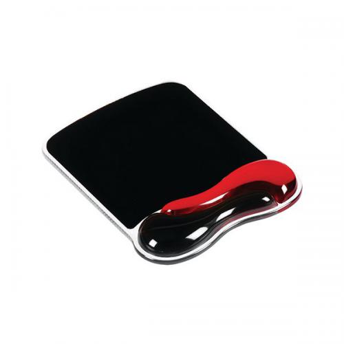 Kensington Duo Gel Mouse Pad Wave Red and Smoke 62402