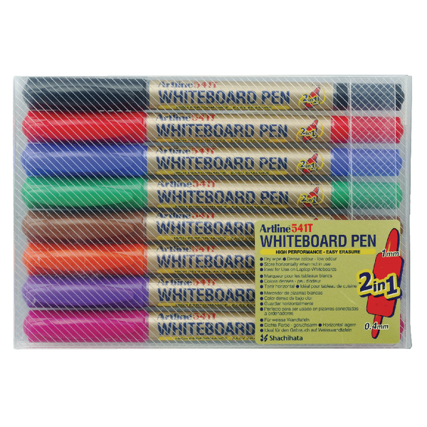 Artline 2 in 1 Whiteboard Marker Assorted [Pack of 8]