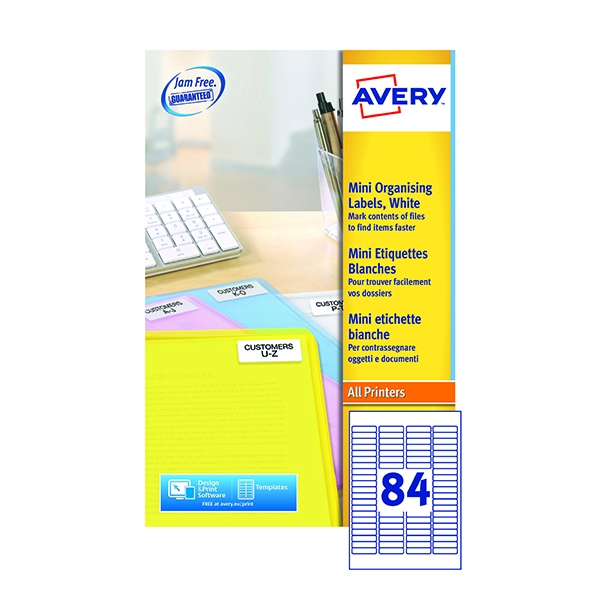 Avery Mini Label 84/Sheet White L7656-100 [100 Sheets]